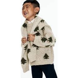 H&M Pojke Granar Jacquardstickad Tröja - Beige/Granar