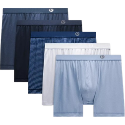 Lululemon Always In Motion Boxer 5" 5-pack - Twofold Stripe Washed Denim Club Blue/True Navy/Washed Denim/Starch Blue/Heathered Club Blue