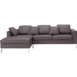 Beliani Oslo Right-Hand Brown Sofa 270cm 4 Seater