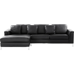 Beliani Oslo Right-Hand Black Sofa 270cm 4 Seater