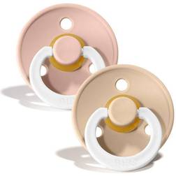 Bibs Colour Glow Pacifier Latex Round Size 2 2-pack Blush/Vanilla