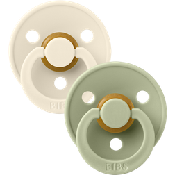 Bibs Colour Pacifier Latex Round Size 2 2-pack Sage/Ivory