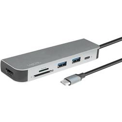 LogiLink UA0343 USB C-HDMI/USB A/USB C M-F Adapter