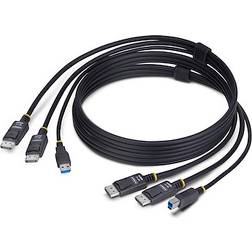 StarTech 2xDisplayPort 1.2/USB A 3.2 - 2xDisplayPort 1.2/USB B 3.2 M-M 1.8m