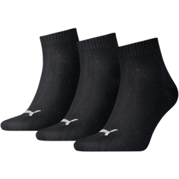 Puma Plain Quarter Unisex Socks 3-pack - Black