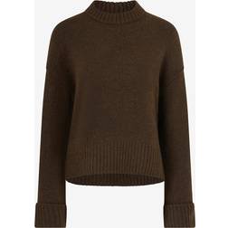 Gina Tricot Folded Sleeve Knitted Sweater - Brun