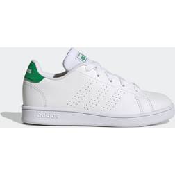 adidas Kid's Advantage Lifestyle Court Lace - Cloud White/Green/Core Black