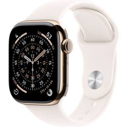 Apple Watch Series 11, Gold Titanium, 42mm, GPS + Cellular, Sport Band Light Blush