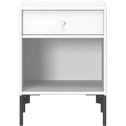 Montana Furniture Dream with Legs New White/Black Bedside Table 30x35.4cm