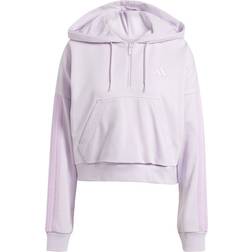 adidas Women Essentials 3 Stripes French Terry Quarter Zip Hoodie - Lavender