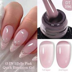 Shein Nude Pink Jelly Gel Polish Quick Extension - Acrylic