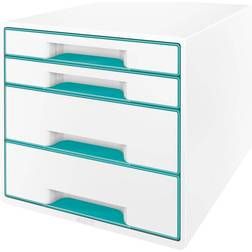 Leitz Wow Cube 4 Drawer Cabinet Ice Blue