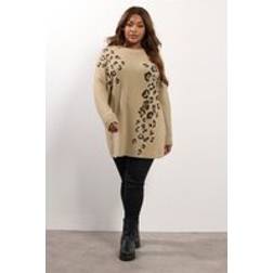 Yours Leopard Soft Touch Jumper - Natural