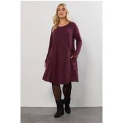 Yours Curve Purple Soft Touch Pocket Tunic Dress - Purple