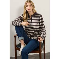 LTS Tall Striped Polo Top - Chocolate