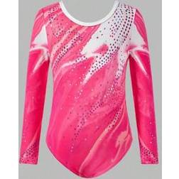 Shein Girls Artistic Gymnastics Leotard Dance - Pink