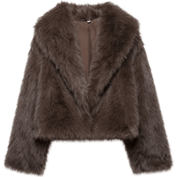 Shein Autumn Winter New Thick Faux Fox Fur Collar Jacket - Synthetic