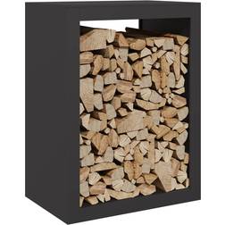 vidaXL Firewood Rack Black 60x40x80 cm Steel