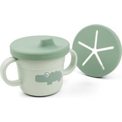 Done by Deer Foodie Spout & Snack Cup Croco Green