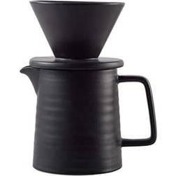 GOPatriot Memory Pour Over Coffee Set Ceramic V60 Dripper and Decanter Black