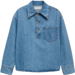 Mango Danila Bluse - Blue Denim