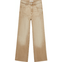 Mango Danila Wide leg High Rise Jeans - Sand