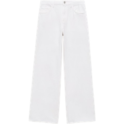 Mango Danila Vita Jeans Med Raka Ben Och Råskuren Fåll - Vit