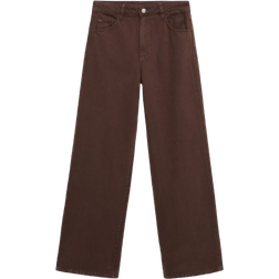 Mango Danila Wide Leg High Rise Jeans - Chocolate
