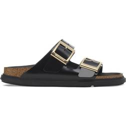 Birkenstock Arizona Droplet Buckle Natural Leather Patent - High Shine Black
