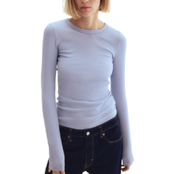 H&M Ribbed Top - Light Dusty Blue