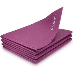 Navaris Foldable Yoga Mat for Travel 4mm Thick Exercise Mat for Yoga, Pilates, Workout, Gym, Fitness Non-Slip Folding Portable Outdoor Camping Mat