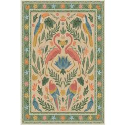 Ruggable x Iris Apfel Birds Of A Feather Green, Pink 120x185cm