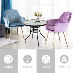Cwy Metallista Bistropöytä Sateenvarjoreiällä Paksunnetulla Lasitasolla
