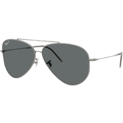 Ray-Ban Aviator Reverse Polarized Gunmetal Solglasögon - Blågrå