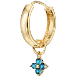 Mejuri Single Cluster Hoop Charm - Gold/Topaz