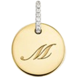 Mejuri Disc Pavé Engravable Charm - Gold/Diamonds