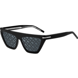 HUGO BOSS Black-acetate sunglasses with monogram-patterned lenses