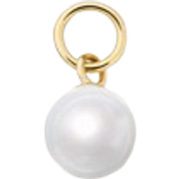 Mejuri Single Hoop Charm - Gold/Pearl