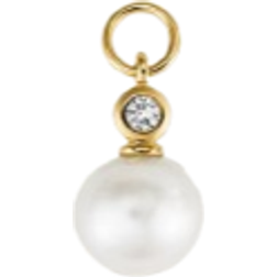 Mejuri Hoop Charm - Gold/Pearl/Topaz