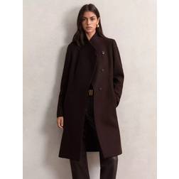 Reiss Max Wool Rich Coat - Chocolate Brown