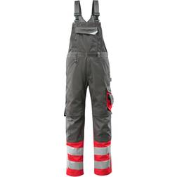 Mascot Sunderland Overall Med Knælommer - Mørk Antracit/Hi-Vis Rød