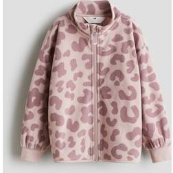H&M Boys Light Pink Leopard Print Fleece Jacket