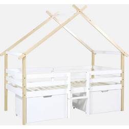 Sweeek Kid's Bed 90 x 190 cm Pine Wood Slatted Base