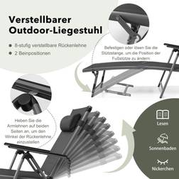 Cwy Patio Kansituoli Ulkoterassi Kokoontaitettava Lepotuoli