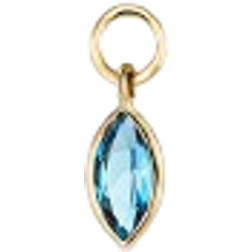 Mejuri Marquise Hoop Charm - Gold/Topaz