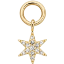 Mejuri Single Pavé Star Hoop Charm - Gold/Diamonds