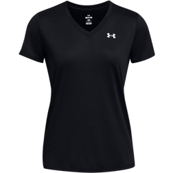 Under Armour Women's Tech V-Neck Short Sleeve - Black/White