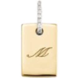 Mejuri Tag Pavé Engravable Charm - Gold/Diamonds