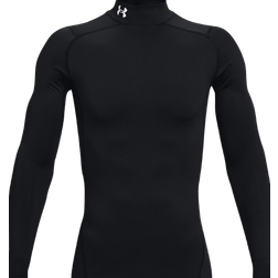 Under Armour ColdGear Men's Compression Mock Long Sleeve Top - Black/White