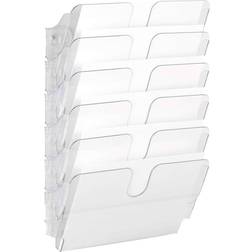 Durable Flexiplus 6 Wall Mounted Literature Tray A4 Landscape Holder Transparent